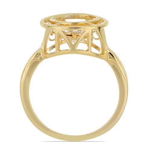 0.006 CT G-H, I2-I3, WHITE DIAMOND DOUBLE-CUT GOLD PLATED STERLING SILVER RINGS WITH MAGICAL TIKLI SETTING #VR038941
